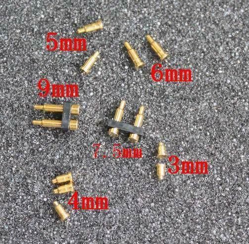 100x Copper + gold plating Plated Current Pogo Pin Probe Spring Loaded SMT 2-9mm