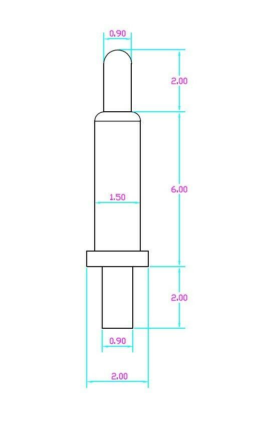 20pcs 4.5-8.0mm Pin Plug Spring Loaded Signal Test Probes Pogo Pins Connector