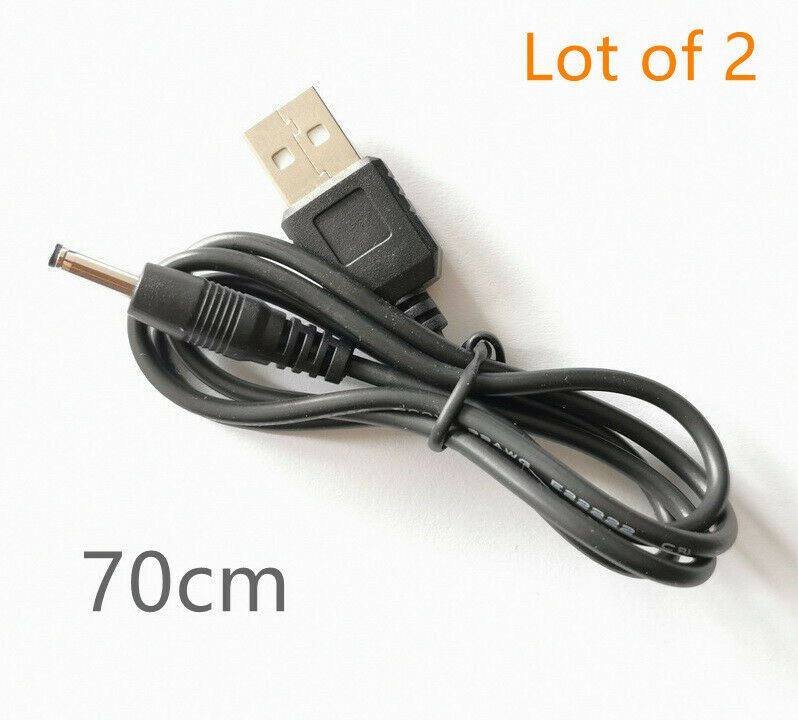 USB to 3.5mm x 1.35mm Barrel Connector 5V DC Power Cable Cord Jack