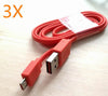 3x Orange Micro USB charger cable Cord For JBL  Flip 4 Wireles Bluetooth speaker