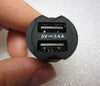 Black Mini Dual Bullet USB 2 Port 3.4A Car Charger Adaptor For Samsung  & IPHONE