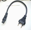 Short 2pin to 3 Prong  EU EUROPEAN Power Cable AC Power Cord 3 Pin