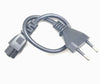 Short 2pin to 3 Prong  EU EUROPEAN Power Cable AC Power Cord 3 Pin