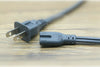 3ft US Plug I-SHENG E55943 7A 125V 2 Prong Figure 8 Power Cable Cord 0.824mm2