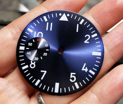 38.9mm black or blue watch dial luminous fit for ETA6497 ST3600 movement Dial