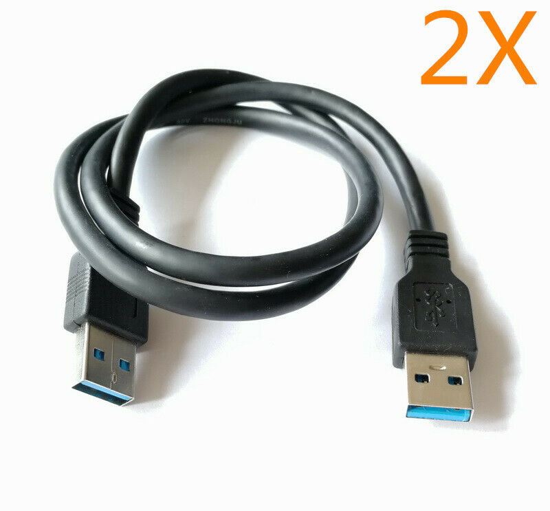 Lot of 2 USB 3.0 Cable Male to Male USB to USB Cable SuperSpeed Black – Magconn
